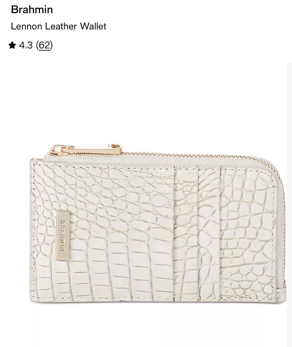 Brahmin Lennon Croc Embossed Leather Card Case in Wind Chime
